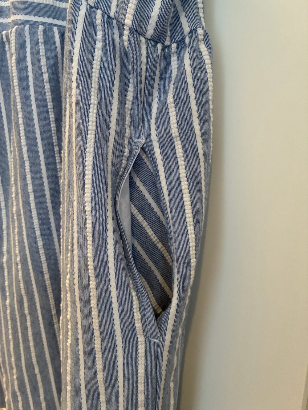 LOFT Chambray Stripe Blue and White Striped Cotton Dress 20/22 Plus - Picture 7 of 8